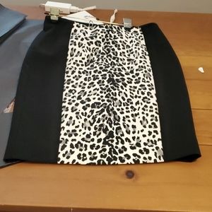 White and black pencil skirt